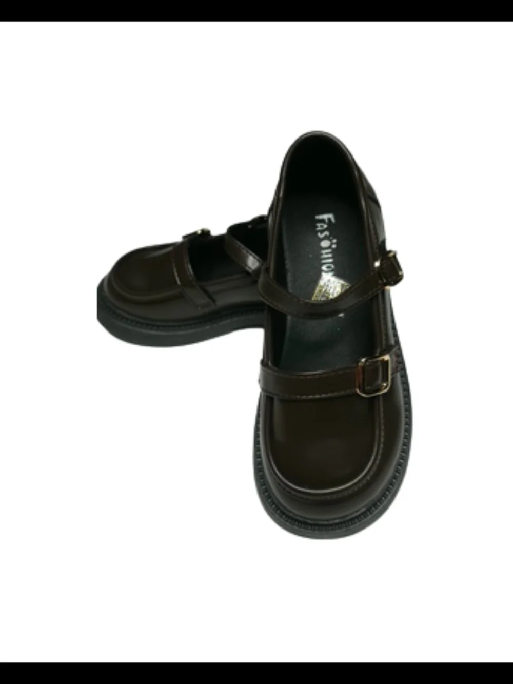 Mary Jane Strap Shoes in Dark Brown